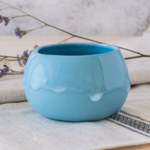 Vaso de vino de porcelana azul